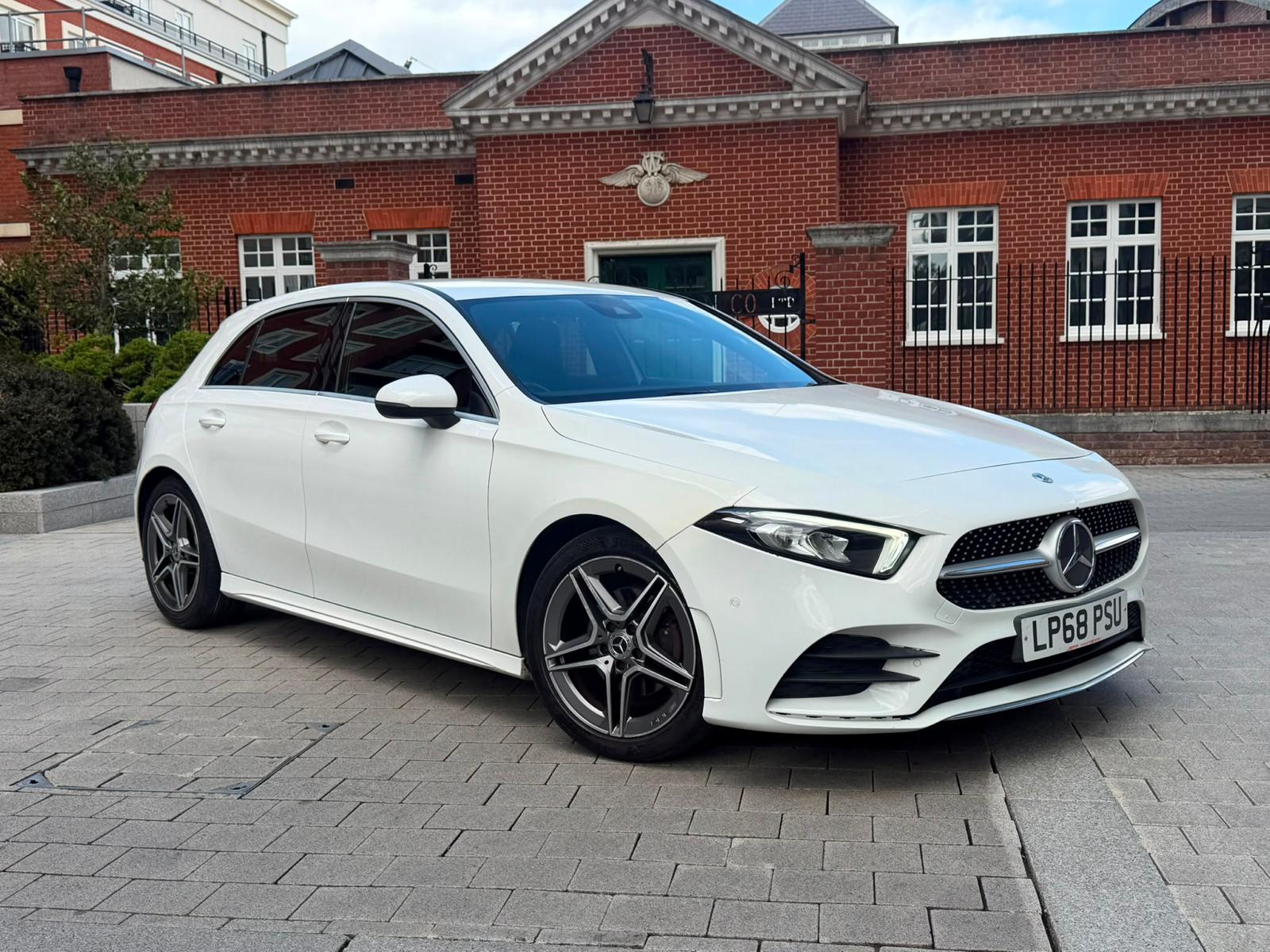 Mercedes-Benz A180 AMG Line front three-quarter view